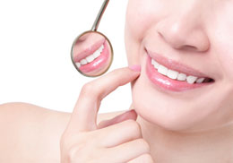 After tooth extraction - Healthy Teeth and Dentist Mirror