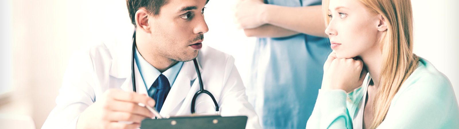 Male doctor with patient