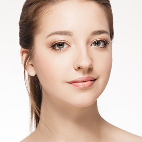 Young Beautiful Woman Face Portrait with Healthy Skin