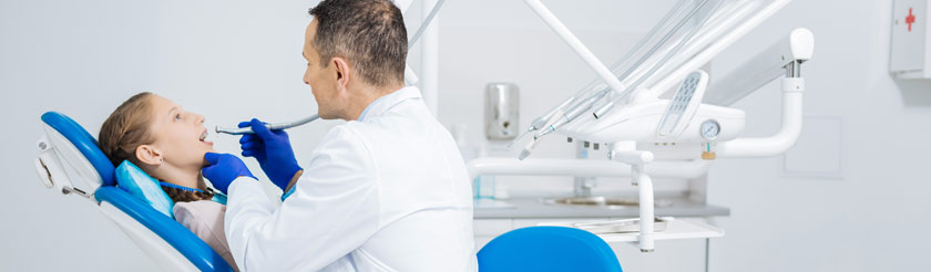 Little girl in dental chair