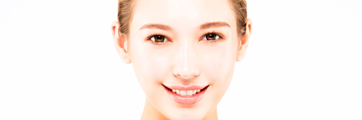 beautiful young woman with clean face