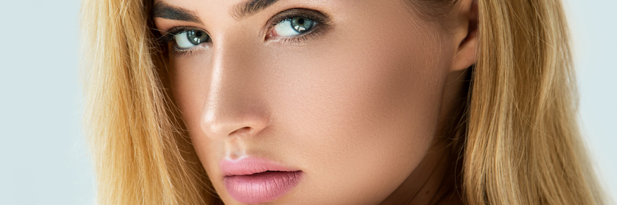 Beautiful blonde girl with beautiful eyes