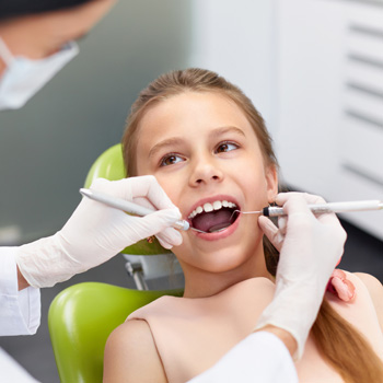 Girl in a dental office