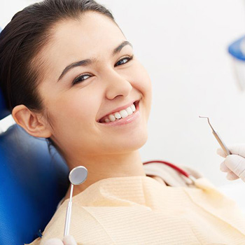 Teenage girl in dental office