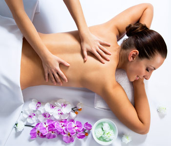 Young beautiful woman in spa environment