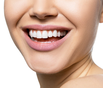 Laughing woman mouth with great teeth