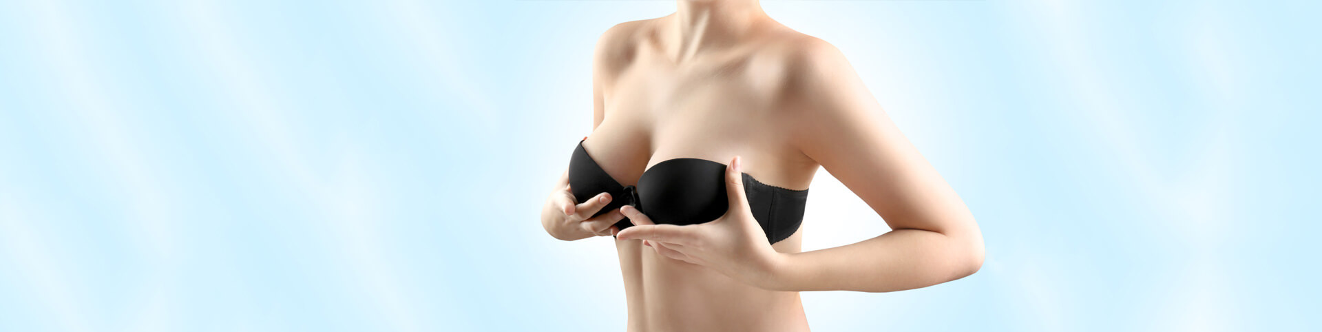 Woman breast, closeup of plastic correction and surgery concept