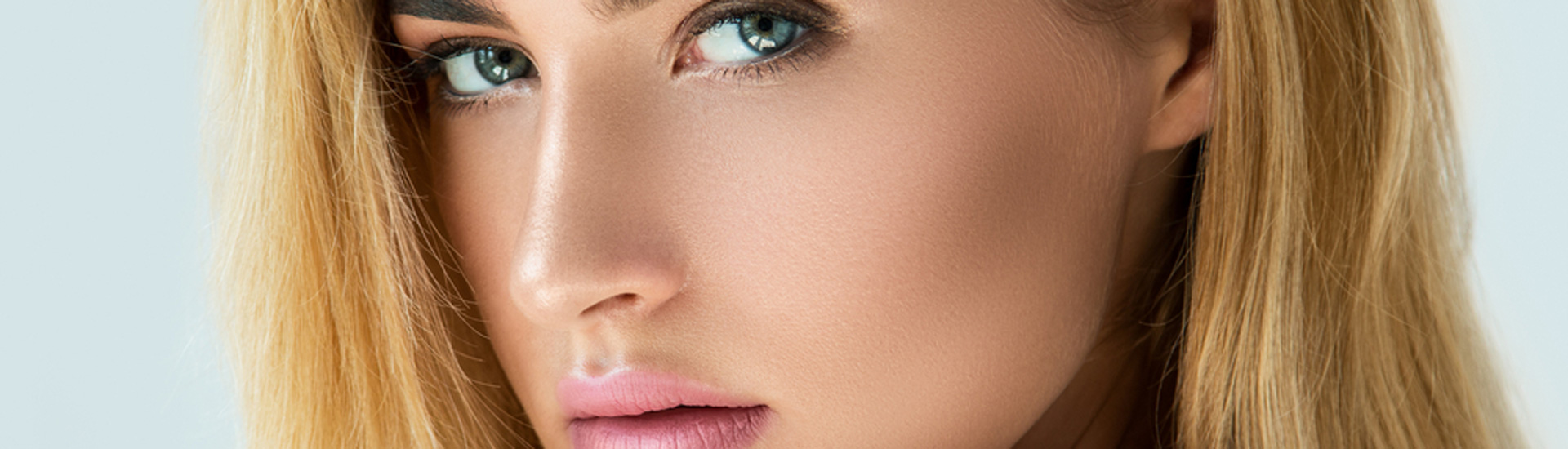 Beautiful blonde girl with beautiful eyes