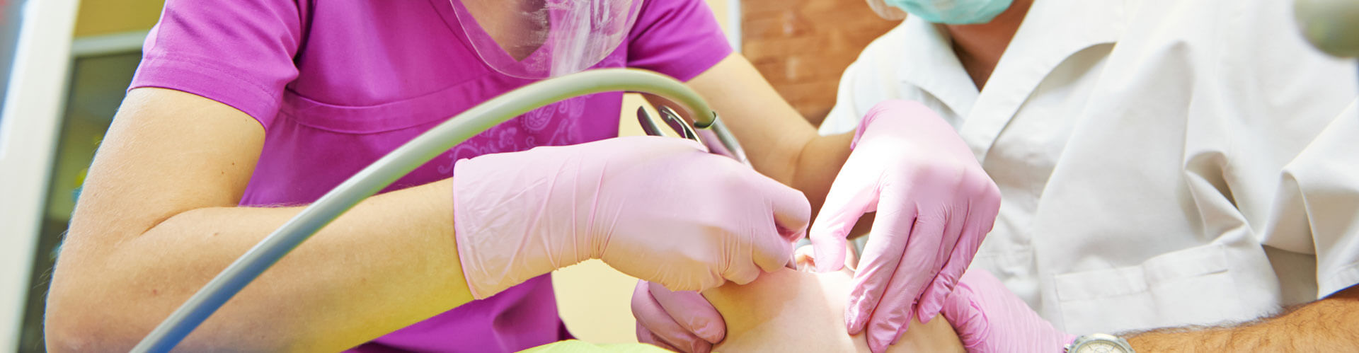 Child at dentist getting sedation treatment