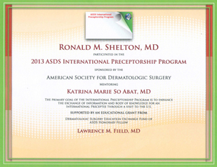 Dermatology News New York City - 2013 ASDS International Preceptorship Program