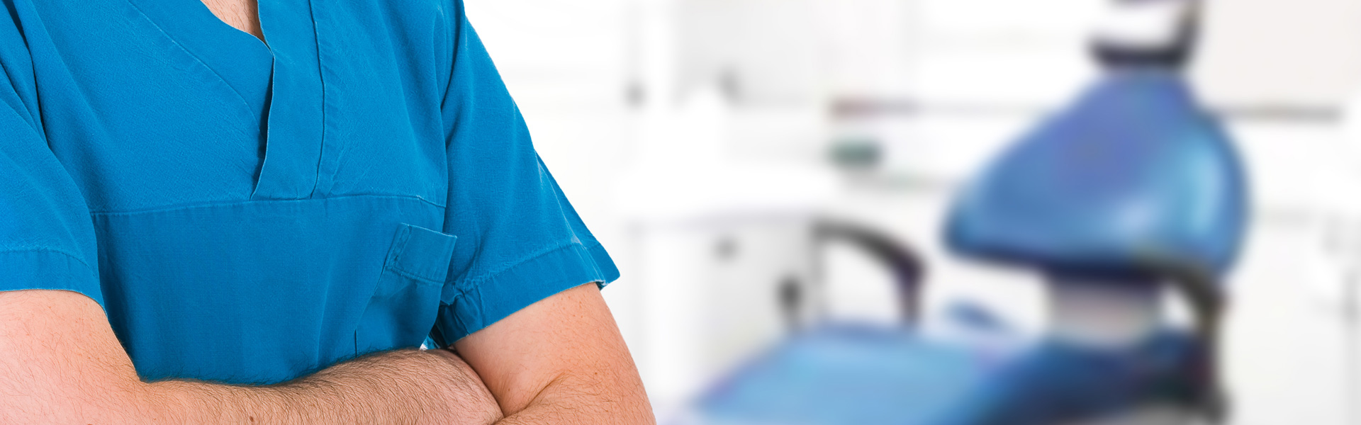 Dentist in dental office