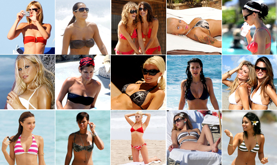 Celebrities in bikinis